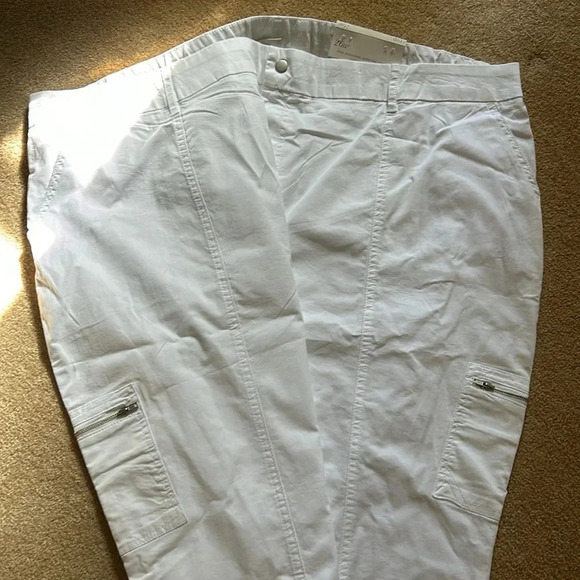 Size 26 White Crop Hi-Rise sits at the waist pants NWT - Picture 1 of 5
